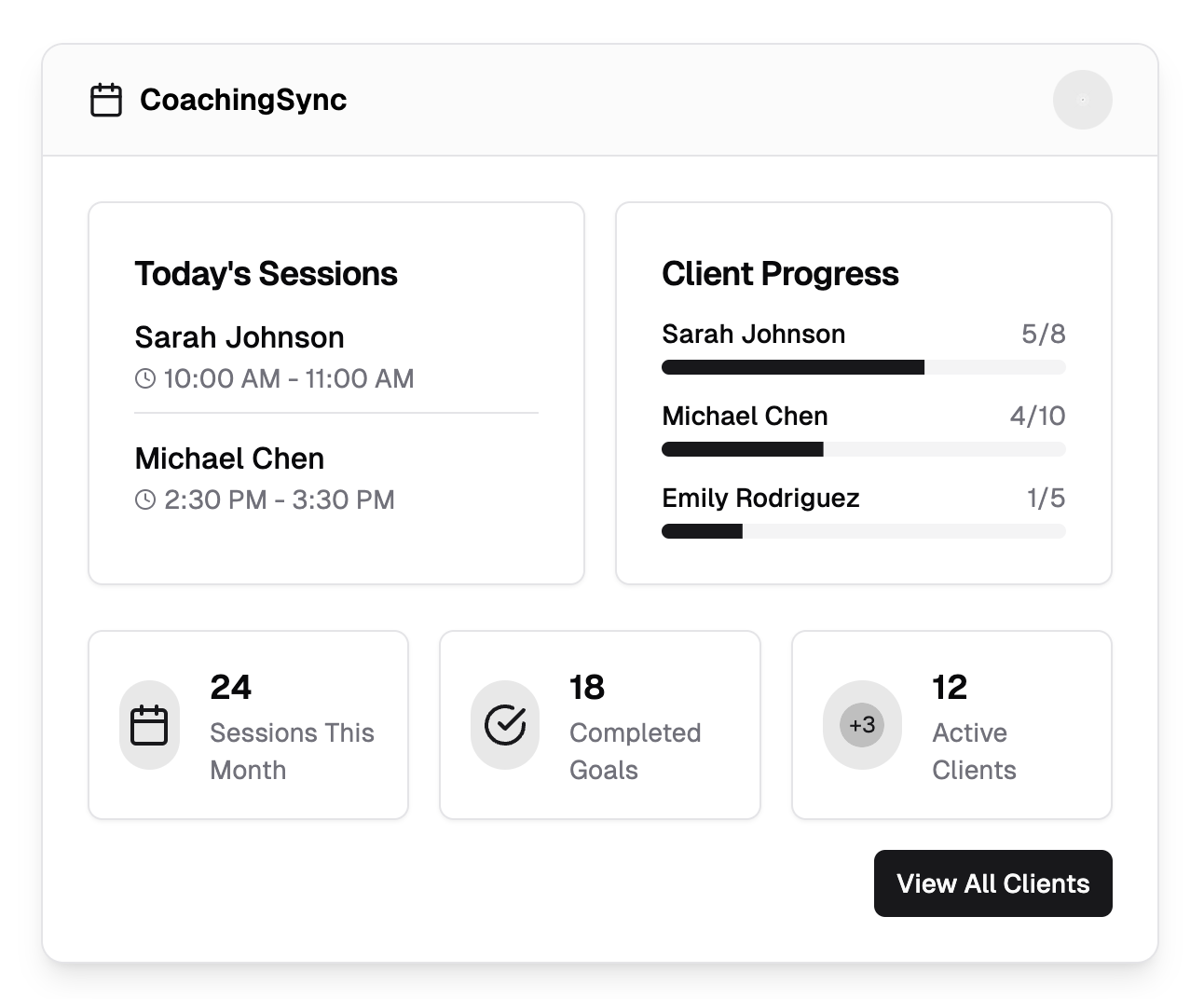Coach Dashboard Preview