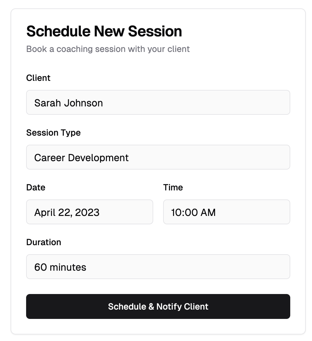 Schedule Sessions